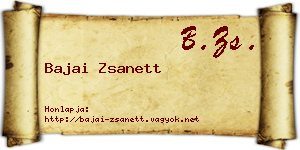 Bajai Zsanett névjegykártya